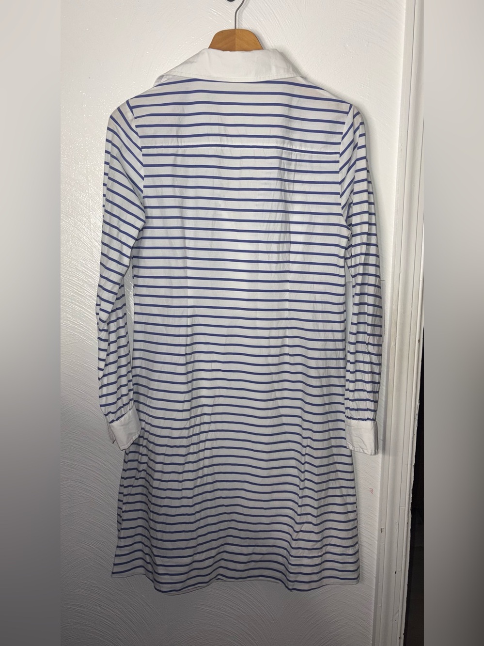 CK Bradley Belles Shirtdress White Blue Stripe Tunic Dress Beach Resortwear Sz S - Picture 5 of 5